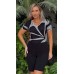 034155 Blusa manga curta Ramany Estampada Folhagem 